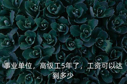 事業(yè)單位，高級(jí)工5年了，工資可以達(dá)到多少