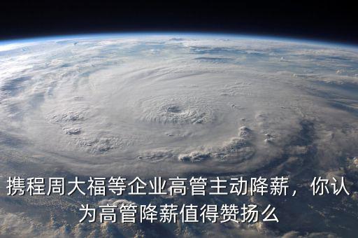 攜程周大福等企業(yè)高管主動降薪，你認為高管降薪值得贊揚么