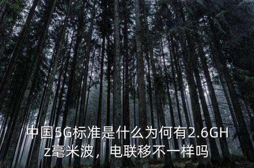 中國5G標(biāo)準(zhǔn)是什么為何有2.6GHz毫米波，電聯(lián)移不一樣嗎
