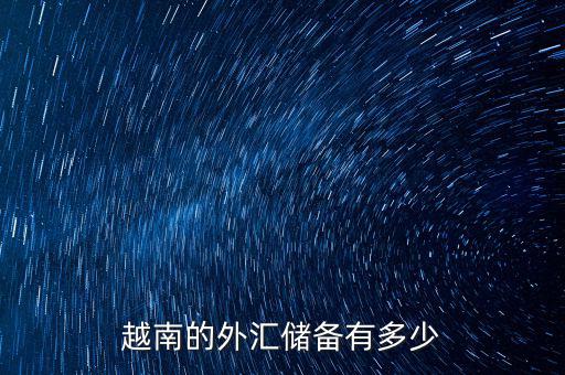 越南的外匯儲備有多少