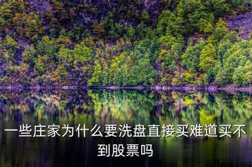 為什么買不到股票,一些莊家為什么要洗盤