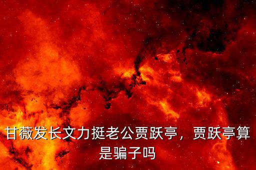 為什么說賈躍亭玩政治,賈躍亭算是騙子嗎
