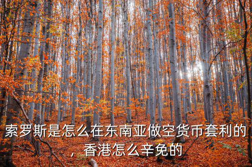 索羅斯是怎么在東南亞做空貨幣套利的，香港怎么辛免的