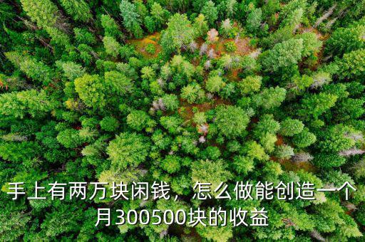 手上有兩萬塊閑錢，怎么做能創(chuàng)造一個月300500塊的收益