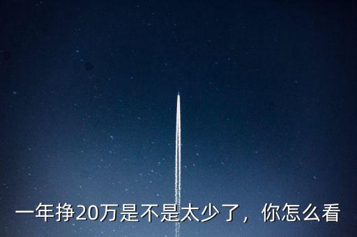 一年掙20萬是不是太少了，你怎么看