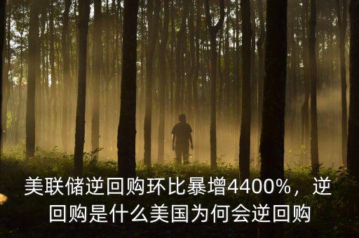 美聯(lián)儲逆回購環(huán)比暴增4400%，逆回購是什么美國為何會逆回購