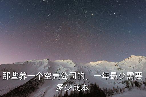 那些養(yǎng)一個空殼公司的，一年最少需要多少成本
