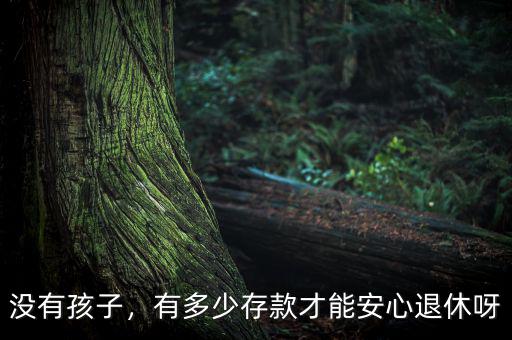 沒有孩子，有多少存款才能安心退休呀