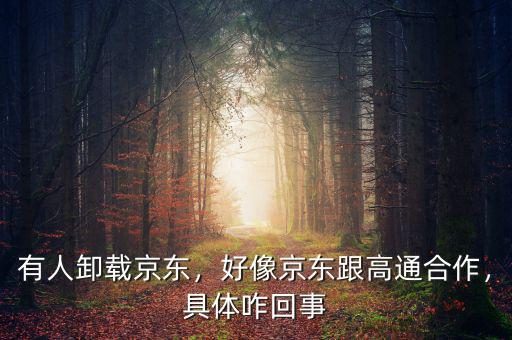有人卸載京東，好像京東跟高通合作，具體咋回事