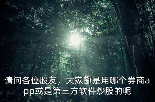 請(qǐng)問(wèn)各位股友，大家都是用哪個(gè)券商app或是第三方軟件炒股的呢