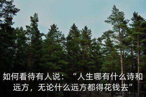 如何看待有人說(shuō)：“人生哪有什么詩(shī)和遠(yuǎn)方，無(wú)論什么遠(yuǎn)方都得花錢(qián)去”