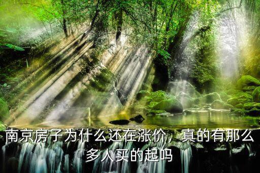 南京房子為什么還在漲價，真的有那么多人買的起嗎