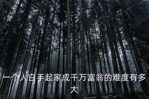 一個人白手起家成千萬富翁的難度有多大