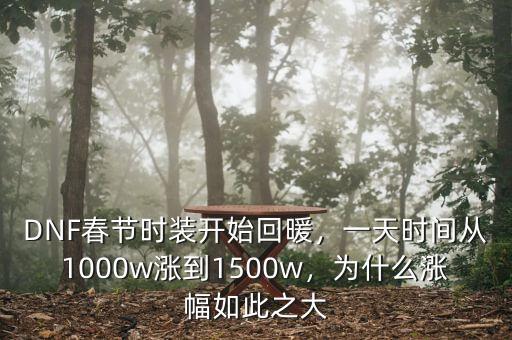 DNF春節(jié)時(shí)裝開始回暖，一天時(shí)間從1000w漲到1500w，為什么漲幅如此之大