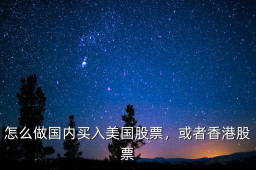 怎么做國內買入美國股票，或者香港股票