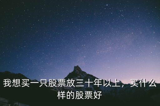 我想買一只股票放三十年以上，買什么樣的股票好