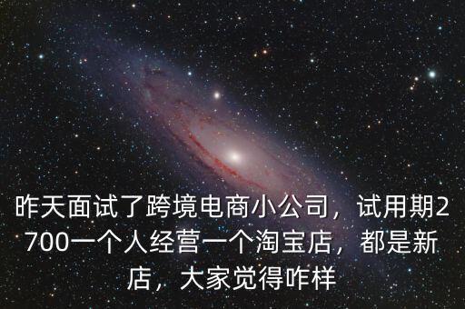 昨天面試了跨境電商小公司，試用期2700一個(gè)人經(jīng)營(yíng)一個(gè)淘寶店，都是新店，大家覺得咋樣