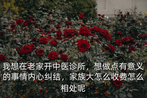 我想在老家開(kāi)中醫(yī)診所，想做點(diǎn)有意義的事情內(nèi)心糾結(jié)，家族大怎么收費(fèi)怎么相處呢