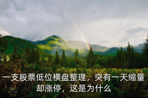 一支股票低位橫盤(pán)整理，突有一天縮量卻漲停，這是為什么