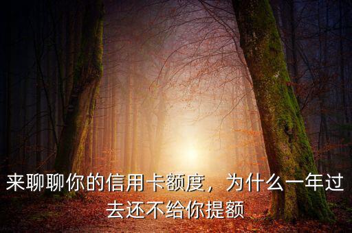 來(lái)聊聊你的信用卡額度，為什么一年過(guò)去還不給你提額