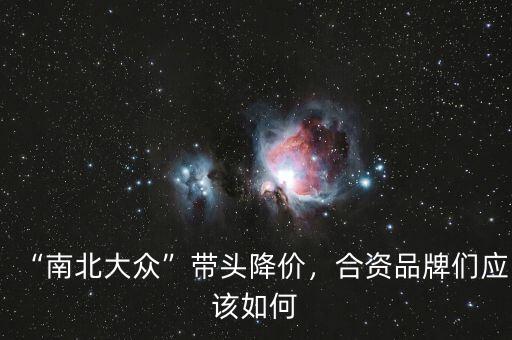 “南北大眾”帶頭降價，合資品牌們應該如何