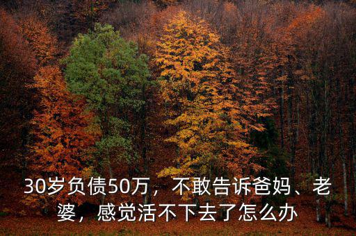 30歲負(fù)債50萬，不敢告訴爸媽、老婆，感覺活不下去了怎么辦