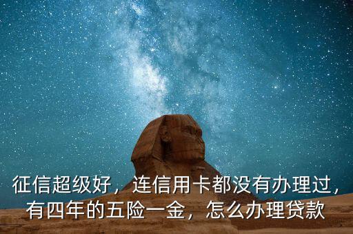 征信超級(jí)好，連信用卡都沒有辦理過，有四年的五險(xiǎn)一金，怎么辦理貸款