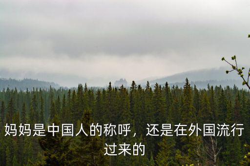 媽媽是中國(guó)人的稱呼，還是在外國(guó)流行過來的