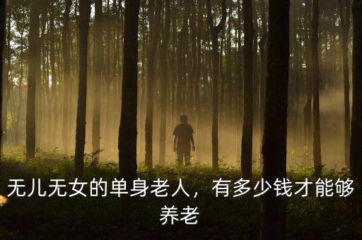 無兒無女的單身老人，有多少錢才能夠養(yǎng)老