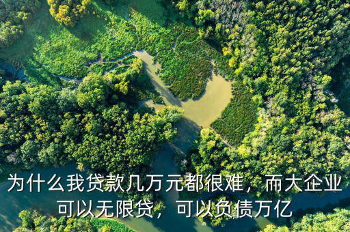 為什么我貸款幾萬元都很難，而大企業(yè)可以無限貸，可以負(fù)債萬億