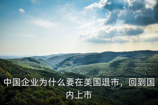 中國(guó)企業(yè)為什么要在美國(guó)退市，回到國(guó)內(nèi)上市
