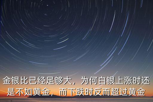 金銀比已經(jīng)足夠大，為何白銀上漲時(shí)還是不如黃金，而下跌時(shí)反而超過(guò)黃金