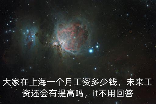 大家在上海一個月工資多少錢，未來工資還會有提高嗎，it不用回答