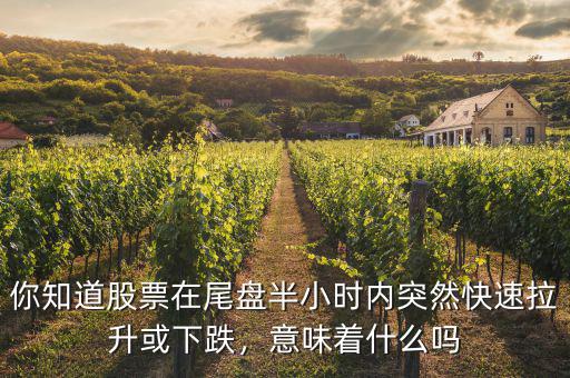 你知道股票在尾盤(pán)半小時(shí)內(nèi)突然快速拉升或下跌，意味著什么嗎