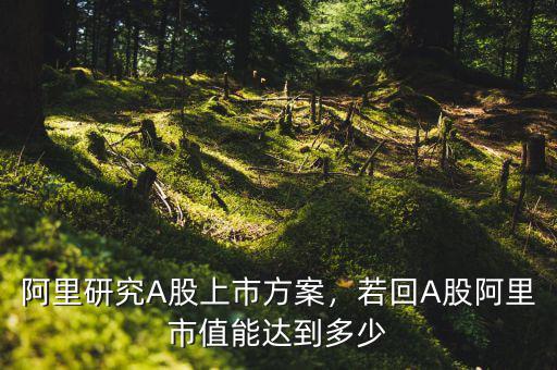 阿里研究A股上市方案，若回A股阿里市值能達(dá)到多少