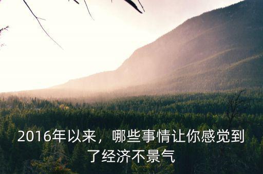 2016年以來，哪些事情讓你感覺到了經(jīng)濟(jì)不景氣