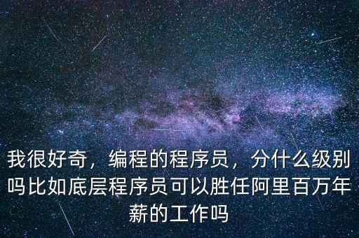 我很好奇，編程的程序員，分什么級(jí)別嗎比如底層程序員可以勝任阿里百萬年薪的工作嗎