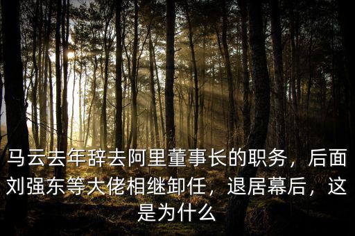 馬云為什么辭去ceo,馬云為什么要辭去董事局主席