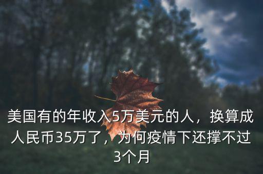 美國(guó)有的年收入5萬(wàn)美元的人，換算成人民幣35萬(wàn)了，為何疫情下還撐不過(guò)3個(gè)月