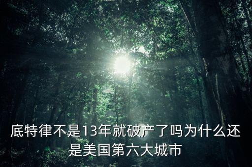 底特律破產(chǎn)后怎么辦,底特律已經(jīng)城市破產(chǎn)