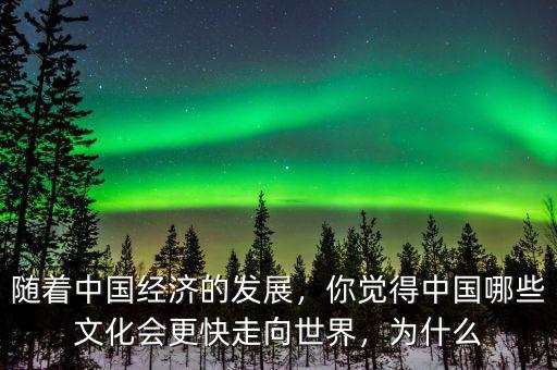隨著中國經(jīng)濟(jì)的發(fā)展，你覺得中國哪些文化會更快走向世界，為什么