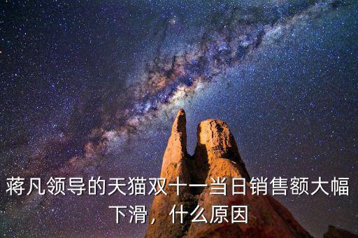 蔣凡領(lǐng)導(dǎo)的天貓雙十一當(dāng)日銷售額大幅下滑，什么原因