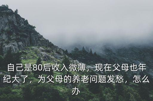 自己是80后收入微薄，現(xiàn)在父母也年紀(jì)大了，為父母的養(yǎng)老問題發(fā)愁，怎么辦