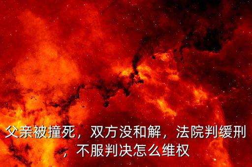 父親被撞死，雙方沒和解，法院判緩刑，不服判決怎么維權
