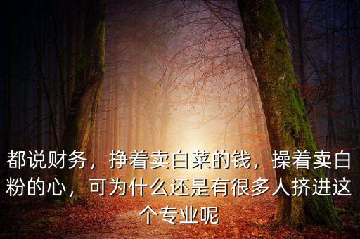 都說財務，掙著賣白菜的錢，操著賣白粉的心，可為什么還是有很多人擠進這個專業(yè)呢