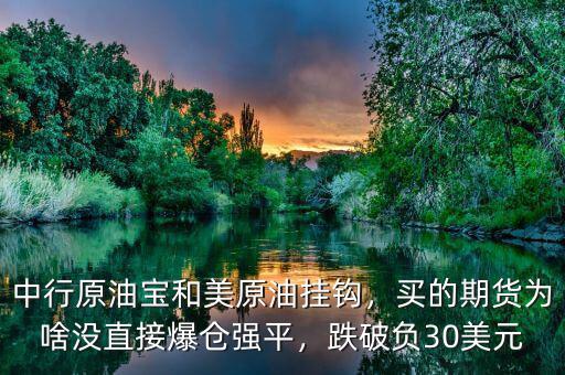 中行原油寶和美原油掛鉤，買的期貨為啥沒直接爆倉強平，跌破負30美元