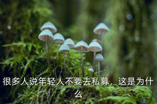 很多人說年輕人不要去私募，這是為什么