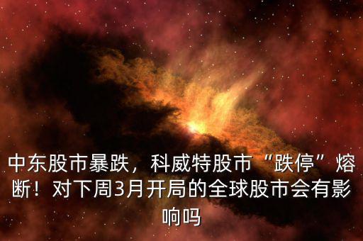 中東股市暴跌，科威特股市“跌停”熔斷！對下周3月開局的全球股市會有影響嗎