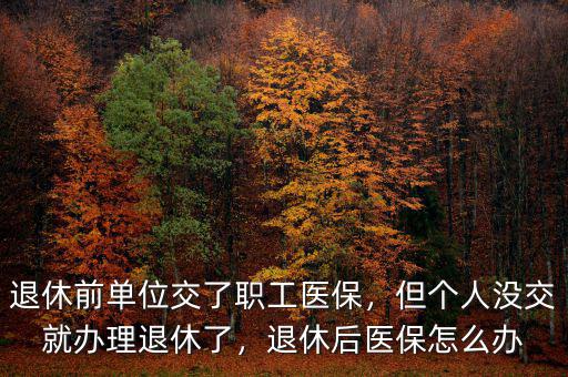 退休前單位交了職工醫(yī)保，但個人沒交就辦理退休了，退休后醫(yī)保怎么辦