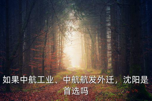 如果中航工業(yè)、中航航發(fā)外遷，沈陽是首選嗎